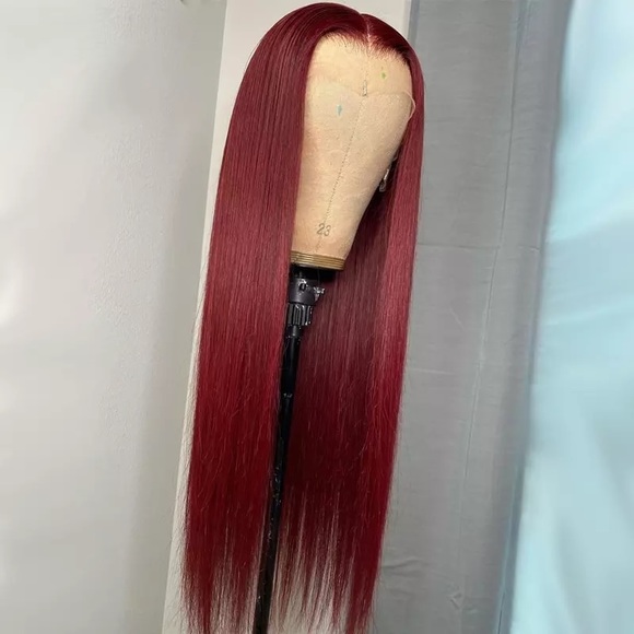 22 inch burgundy human hair wig - Picture 4 of 5